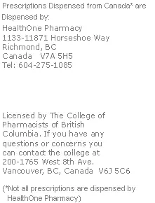 Canada Pharmacy - Drugs Dispensed From Canada Are Dispensed By HealthOne Pharmacy