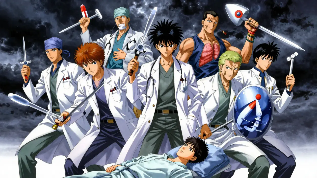 Medical team guardians protecting a patient